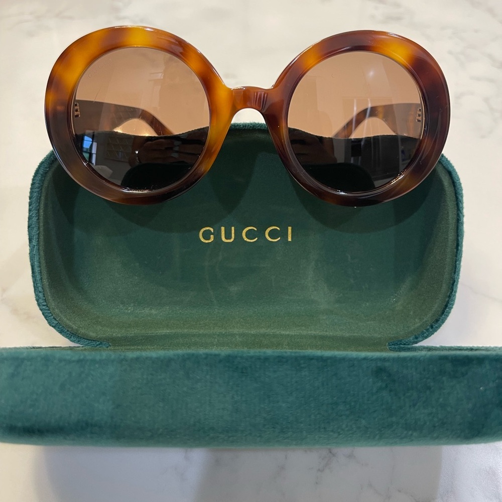 Gucci Brown Sunglasses Oversized Round Frame